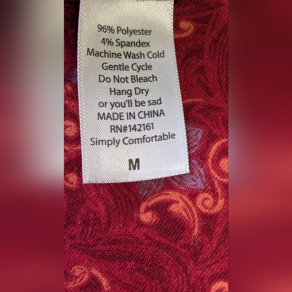 LuLaRoe Red and Gray Floral Dress. Size M. - Picture 5 of 5